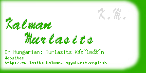 kalman murlasits business card